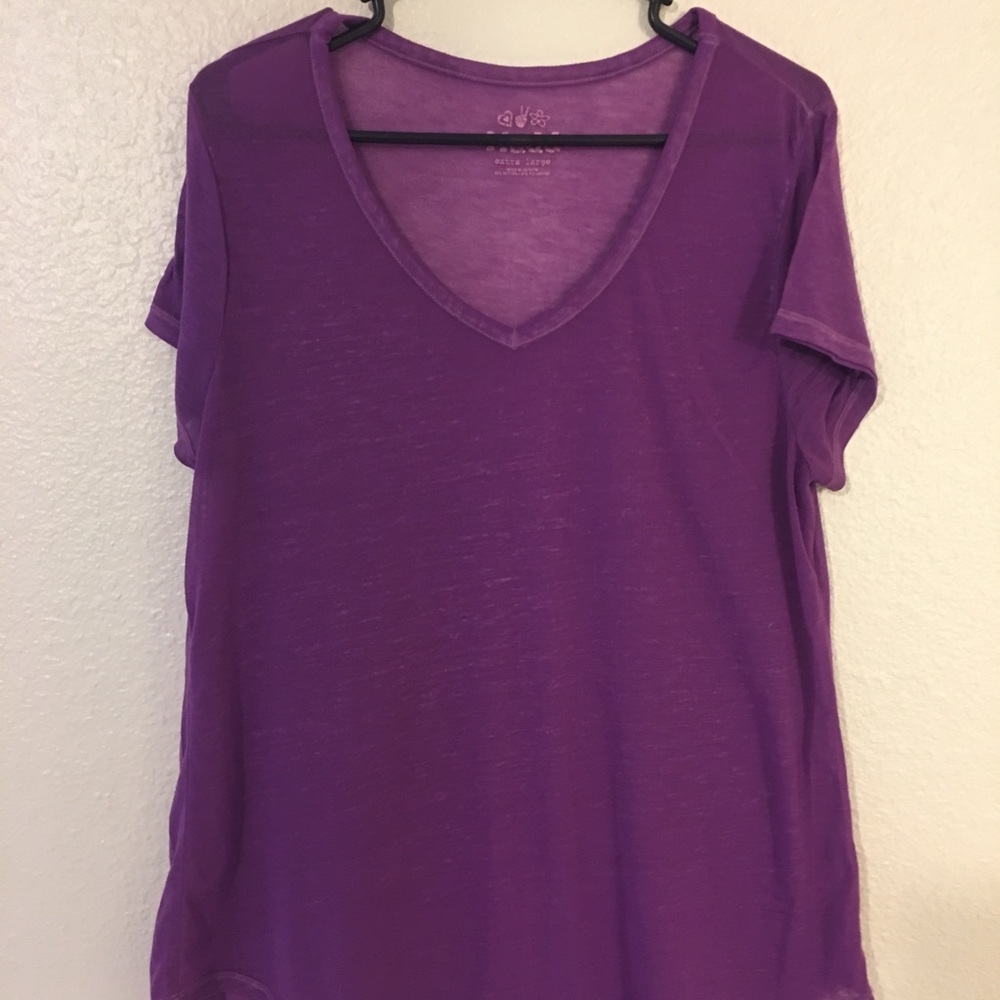 Sheer Acid Washed Purple Tshirt Sz XL